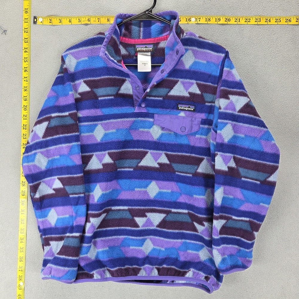 Patagonia‎ Jacket Womens XS Purple Synchilla Snap-T Fleece Pullover Lightweight